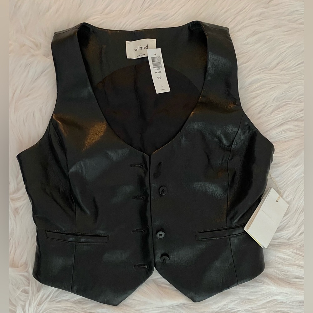Wilfred faux leather vest